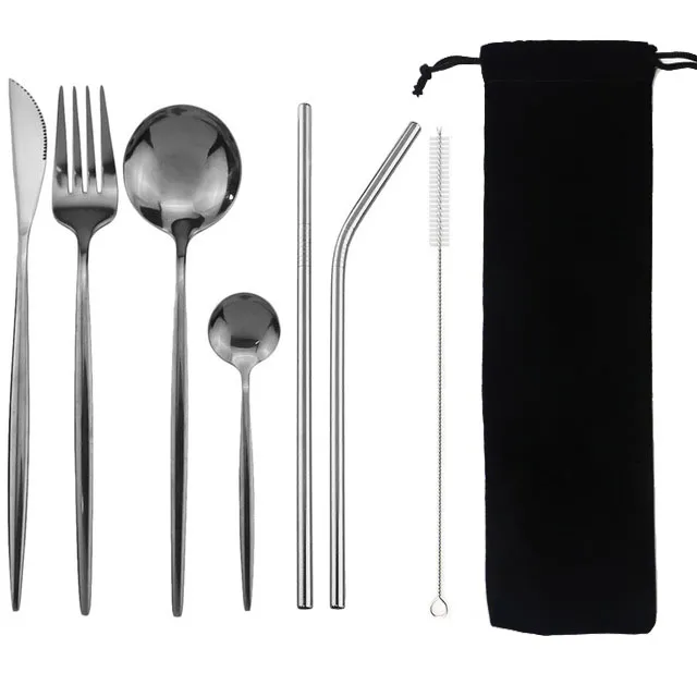 8Pcs/set%20Tableware%20Reusable%20Travel%20Cutlery%20Set%20Camp%20Utensils%20Set%20with%20stainless%20steel%20Spoon%20Fork%20Chopsticks%20Straw%20Portable%20case%20-%20Image%205