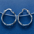 1 Pair 925 Sterling Silver 27mm Multi-Tiered Round Delicate Hoop Earrings for Women Party Gift Accessories Fashion Jewelry.