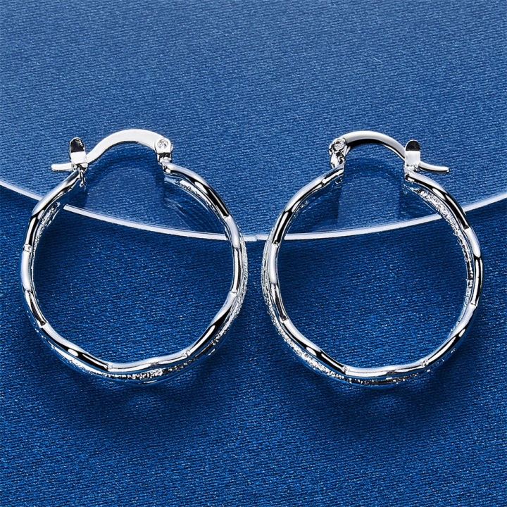 1%20Pair%20925%20Sterling%20Silver%2027mm%20Multi-Tiered%20Round%20Delicate%20Hoop%20Earrings%20for%20Women%20Party%20Gift%20Accessories%20Fashion%20Jewelry%20-%20Image%204