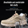 Work Shoes Hollow Breathable Steel Toe Boots Lightweight Safety Work Shoes Anti-slippery For Men Women Male Work Sneaker. 