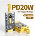 "22.5W/PD20W Transparent Power Bank 10000mAh/20000mAh Two-Way Fast Charging". 