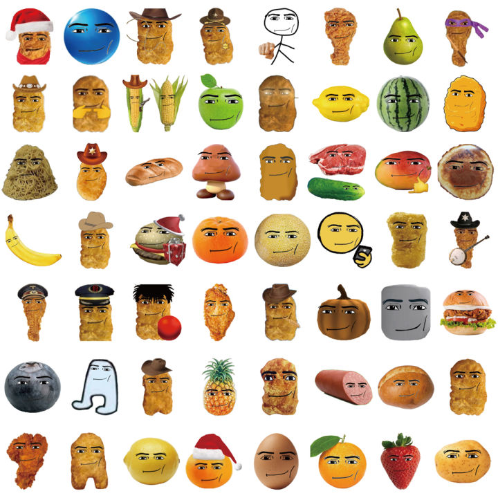 58PCS%20Robloxs%20Face%20Winning%20Smile%20Chicken%20Nugget%20Meme%20Stickers%20Aesthetic%20Phone%20Laptop%20Motorcycle%20Phone%20s%20Wall%20Sticker%20-%20Image%206