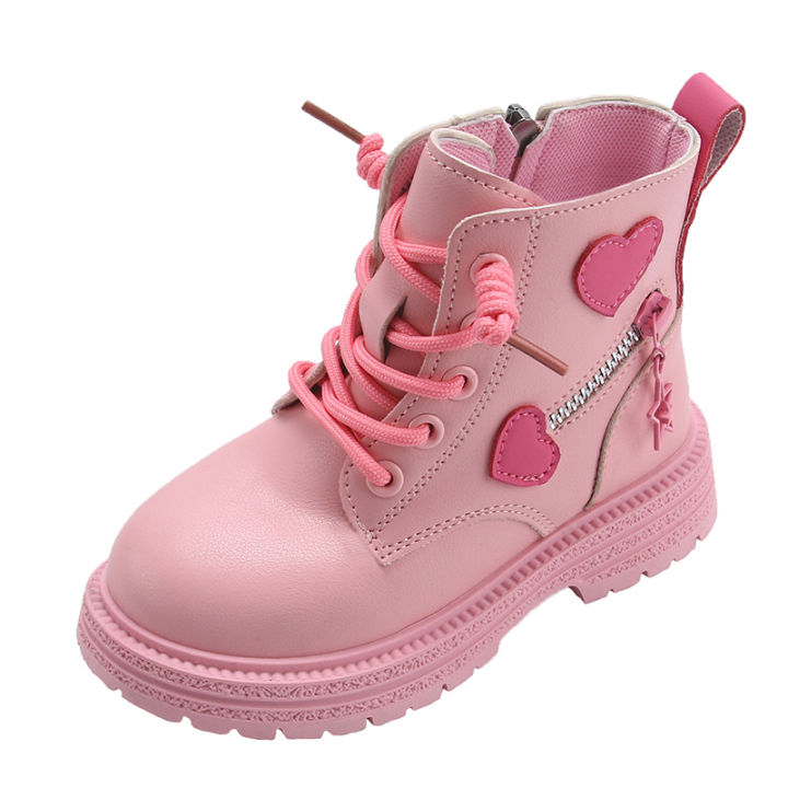 Girls%20Boots%20Kids%20Fashion%20%20Boots%20Cool%20Girl%20Autumn%20and%20Winter%20Cotton%20Soft%20Sole%20Pink%20with%20Love%20Side%20Zip%20Princess%20Round-toe%20PU%20-%20Image%205