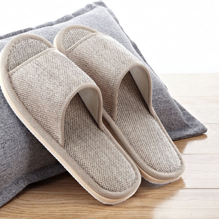 Linen%20Slippers%20Women%20And%20Men%20Household%20Indoor%20Floor%20Slippers%20Daily%20Home%20Simple%20Plain%20Mute%20Anti-Slip%20Comfortable%20Slippers%20-%20Image%203
