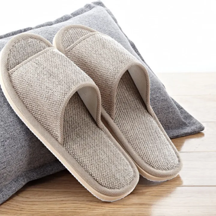 Linen%20Slippers%20Women%20And%20Men%20Household%20Indoor%20Floor%20Slippers%20Daily%20Home%20Simple%20Plain%20Mute%20Anti-Slip%20Comfortable%20Slippers%20-%20Image%203