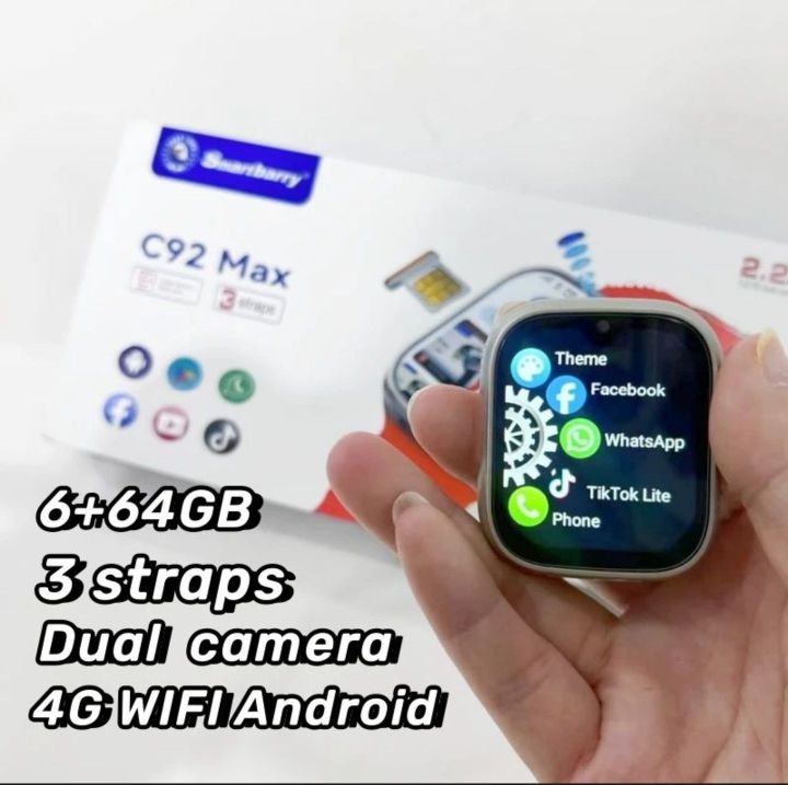 Smartbarry C92 Max Version 2 6GB 64GB Real Smart Watch | 5G Sim 2024 Model