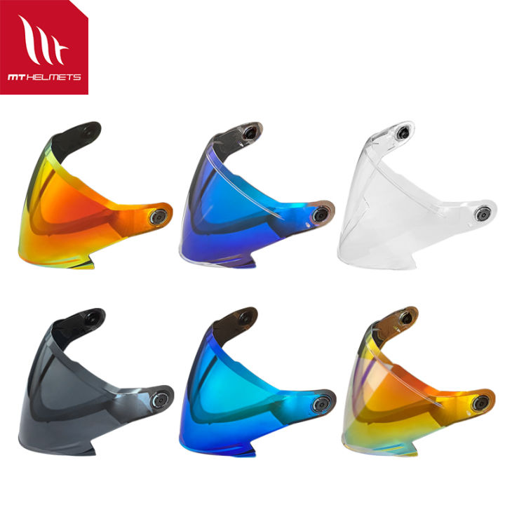 Mthelmets Visor Offical for Motorcycle Helmet Cosmo Sv Model V-37B Clear Black Revo Red/Blue (Clear / Smoke)