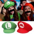 Super Mario Red Green Cap Cosplay Cartoon Hats with Moustache Unisex Caps Cos Props Party Costumes Accessories. 