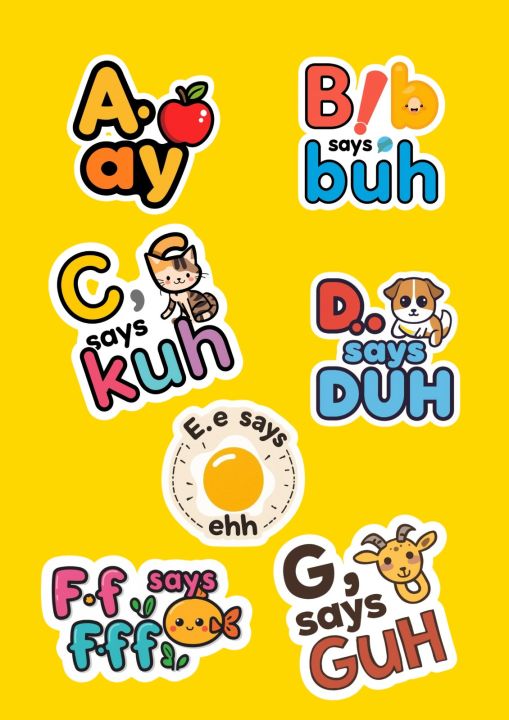 Phonics Alphabet Sticker Sheet (A–G) | Educational Kids Learning ...