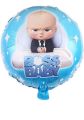 Boss Baby Theme Foil Balloons For Birthday Decorations 5 Pc Set Combo Includes 1 Boss Baby Foil Balloon, 2 Blue Star, 2 Round Printed Ballons For Kids Boys Birthday Decoration Items. 