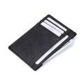 Black color small size leather business card credit card debit card holder mini wallet. 