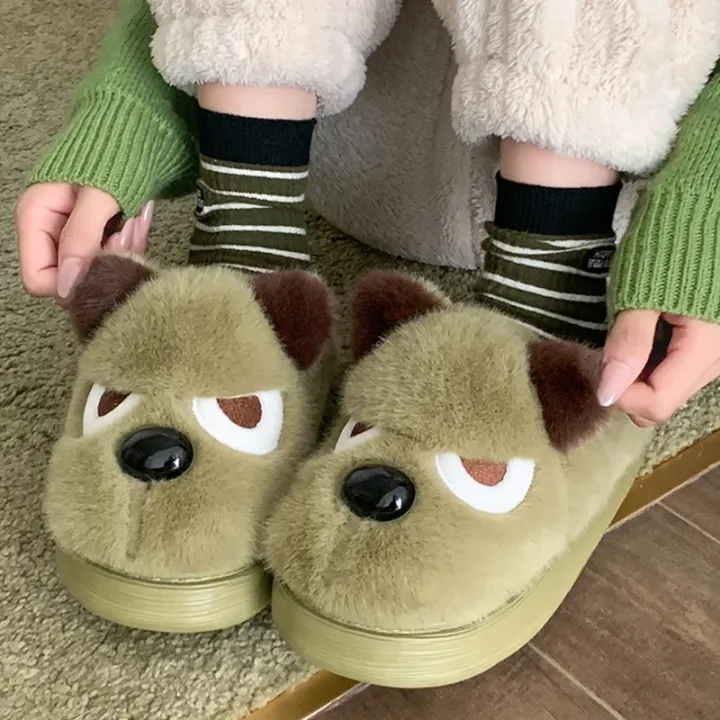 Husky%20Dog%20Faux%20Fur%20Couple%20Winter%20Slippers%20Chunky%20Platform%20Non%20Slip%20House%20Shoes%20Woman%20Comfort%20Fluffy%20Plush%20Outdoor%20Slippers%20Women%20-%20Image%206