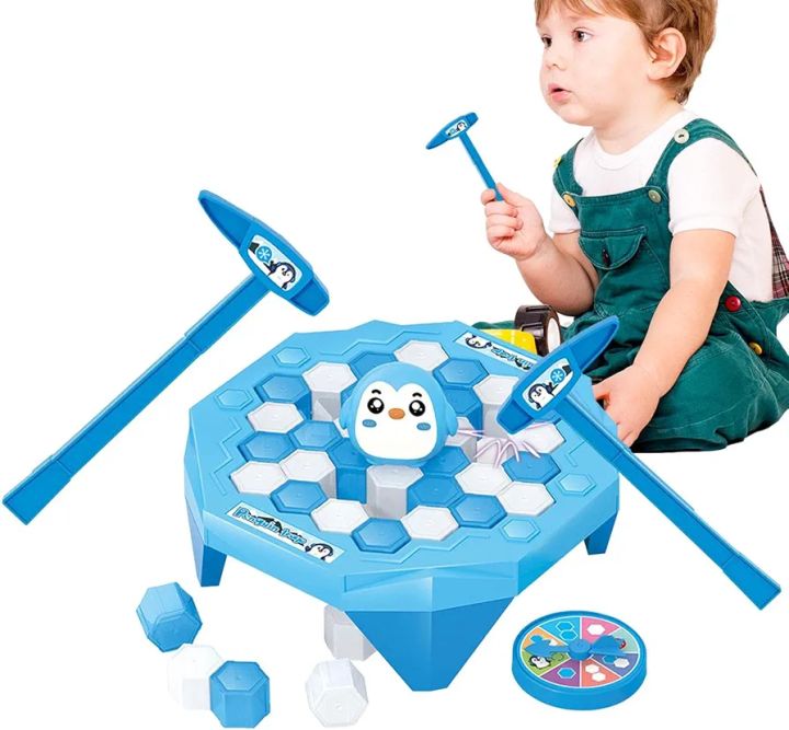 Save The Penguin Ice Game, Super Ice Breaker Penguin, Parent-child Interactive Children's Desktop Toy, Penguin Trap Ice Breaker Board Game with Hammer, Family Parent-Child Ice Breaker Set