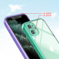 Luxury Plating Square Frame Silicone Transparent Case on For iPhone 11 12 13 14 15 Pro Max X XR XS Max 7 Plus Clear Back Cover.