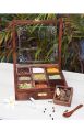 Wooden Square 9 Compartment Masala Box 9X9". 