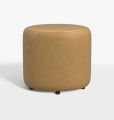 18" Worley Round Leather Ottoman Stool. 