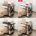 BEDSIDE USAGE  LAPTOP TABLE, FREELANCER TABLE WITH BOOK STORAGE SHELFS, MOBILE USE TABLE. 