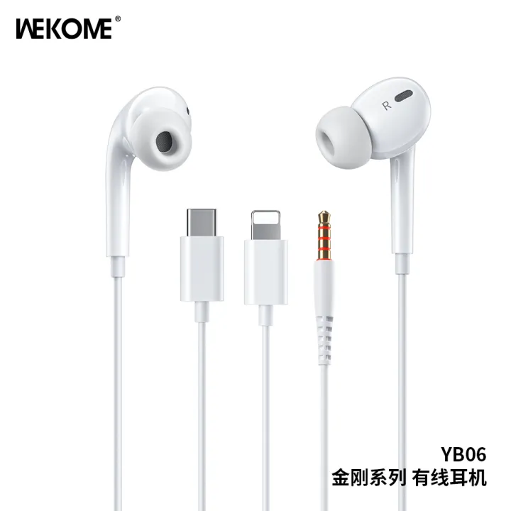 WEKOME YB06 Kinkong Series Wired Earphones | Type‑C/3.5mm/Lightning | 10 mm Rich Sound