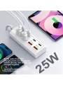 8-port USB adapter, equipped with 4 USB 3.0 ports and 4 PD fast charging ports - 25W power output. 