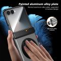 360 Rotating Ring Holder Magnetic Hinge Protection Phone Case for Samsung Galaxy Z Flip 7 6 5 4 3 Flip7 with Tempered Film Cover. 