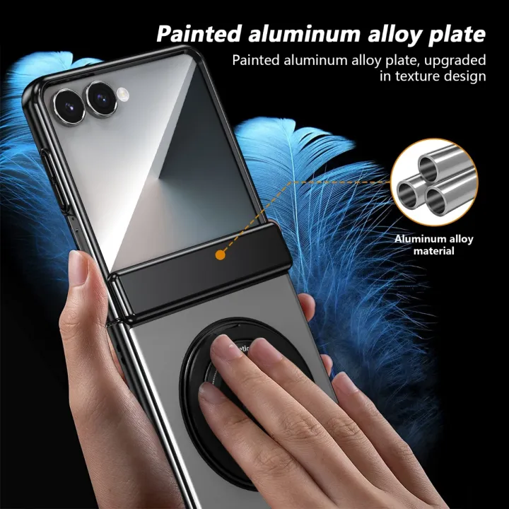 360%20Rotating%20Ring%20Holder%20Magnetic%20Hinge%20Protection%20Phone%20Case%20for%20Samsung%20Galaxy%20Z%20Flip%207%206%205%204%203%20Flip7%20with%20Tempered%20Film%20Cover%20-%20Image%205