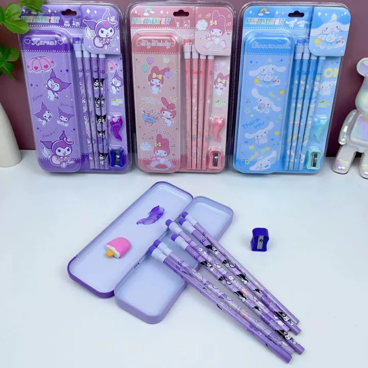 Sanrio%20set%20pencil%20case%20pencil%20sharpener%20cute%20pencil%20primary%20school%20student%20stationery%20Kuromi%20Melody%20school%20supplies%20-%20Image%203