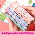 6 pcs/pack Kawaii Cat Claw Pastel Color Highlighters Drawing Art Markers Fluorescent Pen Gift Stationery Cute School Supplies. 