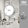 8 inch Wall Mounted Makeup Mirror 5/7/10X Magnifying Double Side Folding Arm Extend USB Charging Bathroom Smart Cosmetic Mirrors.