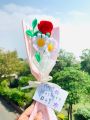 Handmade crochet flowers with complementary wrapping/for custom note message us/mother’s day gift/grafuation gift. 