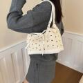 Sweet Single Shoulder Underarm Bag Bow Print Tote Bag Fashion Underarm Bag Protable Casual Commute Niche Handbags. 