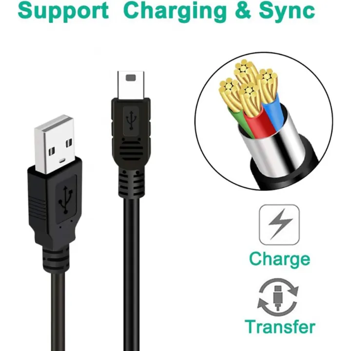 Fast%20Charging%20Mini%20USB%20Cable%205Pin%20Male%20to%20Mini%20B%20Data%20Sync%20Cord%20for%20MP3%20Player%20%20Nuvi%20%20Dash%20Cam%20Hard%20Drive%20Controller%20-%20Image%205