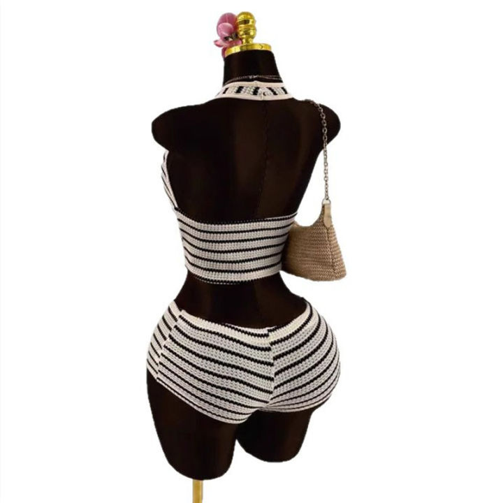 Summer%20Seaside%20Beach%20Vacation%20Style%20Knitted%20Lace%20up%20Slim%20Fit%20Halterneck%20Vest%20Half-Length%20Shorts%20Two-Piece%20Set%20for%20Women%20%20sty%20-%20Image%206