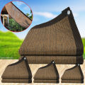 Shade Fabric Coffee Color Perforated Shade Mesh Summer Outdoor Courtyards Encrypted High Temperature Resistant Sunscreen Mesh. 