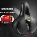 active zone Bike saddle Seat, Replacement Wide Saddle Bicycle with Waterproof Memory Foam Padded Leather, Reflective Strip Seat Cushion and Dual Shock Absorbing Rubber Balls, Universal Fit Bike Saddle for Exercise & Outdoor Bicycles. 
