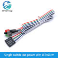 1PCS 65CM Slim PC Compute Motherboard Power Cable Original On Off Reset with LED Light PC Power Reset Switch Push Button Switch. 