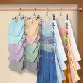 6 Layer Clothes Hangers Multilayer Skirt Trouser Hanger for Pants Non Slip Metal Hanger Clips Clothing Storage Rack Holder.