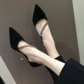 Women Stylish Maroon High Heel Pumps | Pointed Toe Pearl Detail Heels | Party & Wedding Wear. 