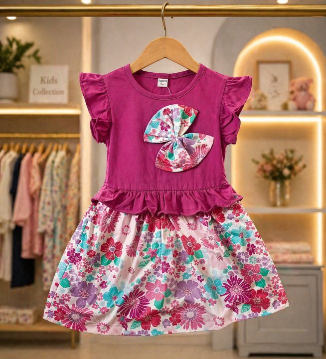 1%20piece%201%20years%20to%202%20years%20Export%20Quality%20Girl%20Baby%20Frock/Tops/Soft%20Fabric%20Baby%20Girls%20Dress%20Girls%20Summer%20Fancy%20Frock/Baby%20Girl%20Tops%20(Multicolor)%20-%20Image%202