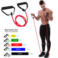 Home fitness equipment tube exercise strength training elastic band resistance. 
