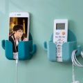 1pcs Punch-free Mobile Phone Holder Wall Mount Stand Remote Control Organizer Storage Box Charging Bedside Container Rack Gift.