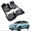 7D Car Floor Foot Mats for Neta V - Complete Set of 4 Pieces | Top-Notch PU Leatherette | Washable Black. 
