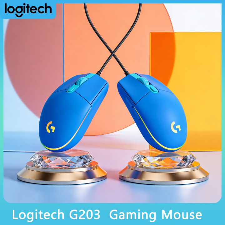 Logitech G203 RGB Wired Mouse Multiple Color Options Black White Lilac ...