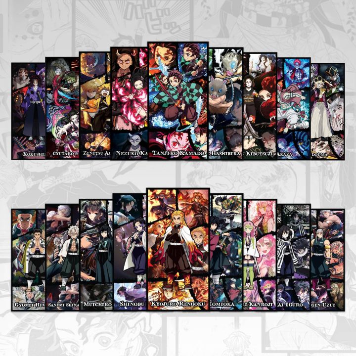 Demon%20Slayer%20Anime%20Poster%2018%20Set%20Nezuko%20Tanjiro%20Zenitsu%20Inosuke%20Hashira%20Giyu%20Rengoku%20Shinobu%20Mitsuri%20Uzui%20Upper%20Moons%20Akaza,%20Kokushibo,%20Douma%20and%20Muzan%20Collectible%20-%20Image%202