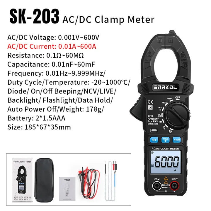 SNAKOL%20Clamp%20Meter%20Multimeter%20AC/DC%20Voltage%20Current%206000%20Counts%20Ammeter%20Voltmeter%20NCV%20Resistance%20Capacitor%20Tool%20electrician%20-%20Image%207