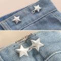 1 Pair Jeans Button Adjustable Clips for Pant Skirts Waist Tightener Buckle Snap Button Adjuster Pants Pin Retractable Button. 