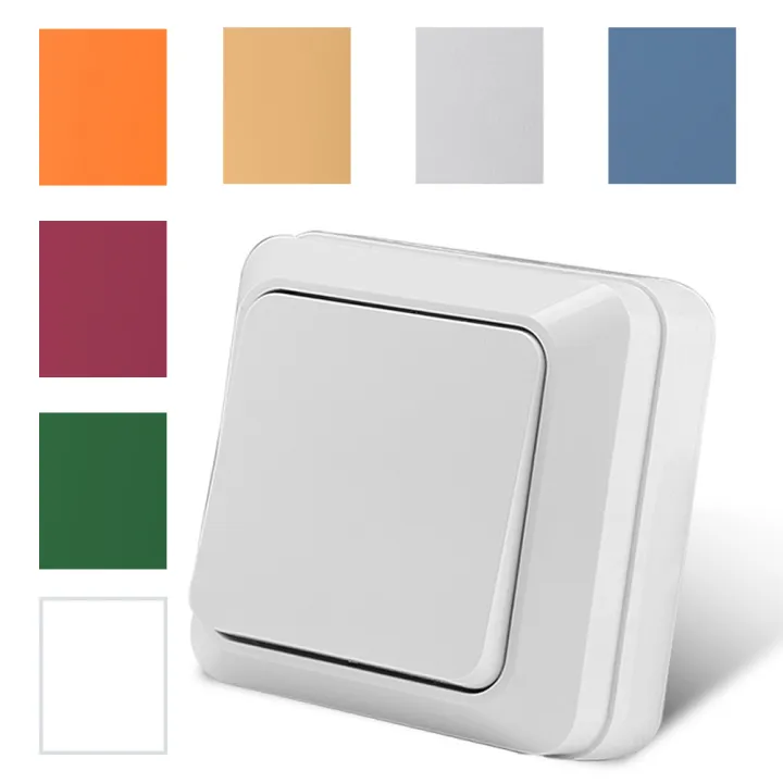 White 1 Gang 1 Way Button Light Switch Wall Mounted EU Standard Flame ...