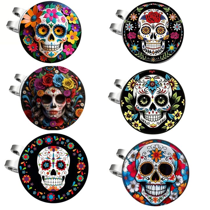 Skull Design Golf Ball Marker Funny Golf Ball Marker Hat Clip Funny Golf Accessories Magnetic Golf Ball Marker Ladies