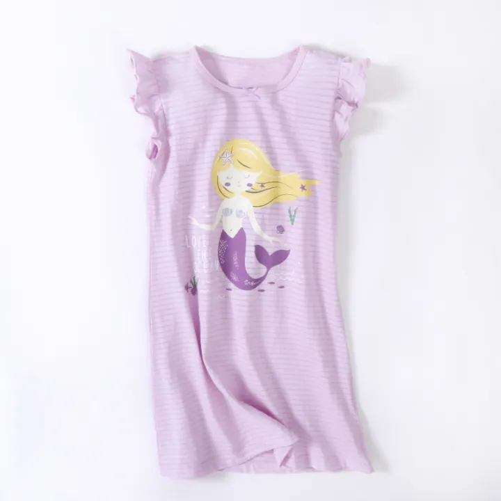 Girl%20Cotton%20Nightgown%20Dress%20Comfortable%20Cotton%20Girls'%20Nightdress%20Home%20Wear%20Children's%20Pajamas%20Size%20100-170%20-%20Image%205