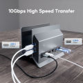 PULWTOP Vertical Laptop Docking Station With M2 SSD Expansion 4K HD RJ45 USB C Hub For Type C Notebook Workstation Setup. 