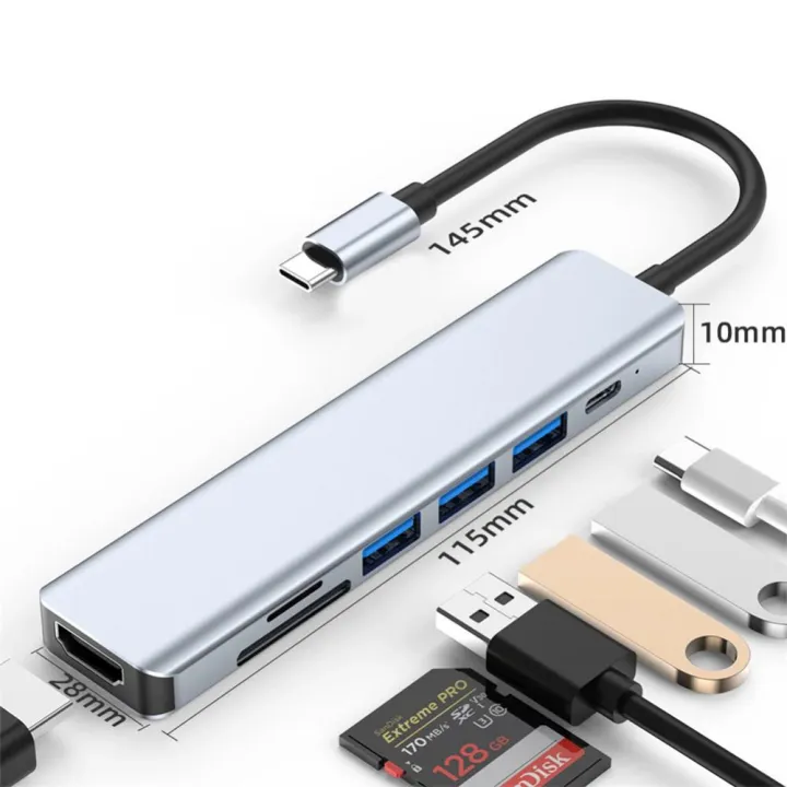 7%20In%201%20Type%20C%20Usb%20Hub%20Seven%20In%20One%20Type%20C%204k%2030hz%20Usb%20Splitter%20Supports%20All%20Type%20C%20Channel%20Computers%20To%20Usb%20Compatible%20With%20Hdmi%20-%20Image%204